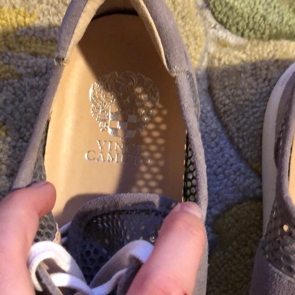Vince Camuto Suede and Mesh Grey Sneakers - Picture 2 of 3